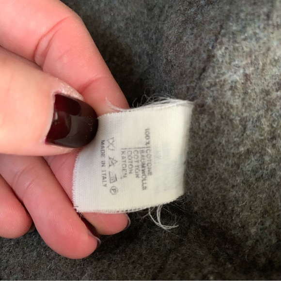 Vintage Italian Olive Green Cotton Herringbone Trench Coat Wool Lined - Picture 5 of 12